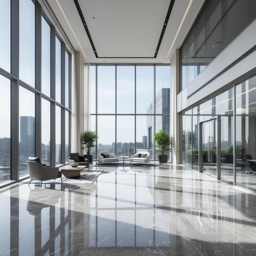 Pristine modern corporate office lobby in Reno, Nevada