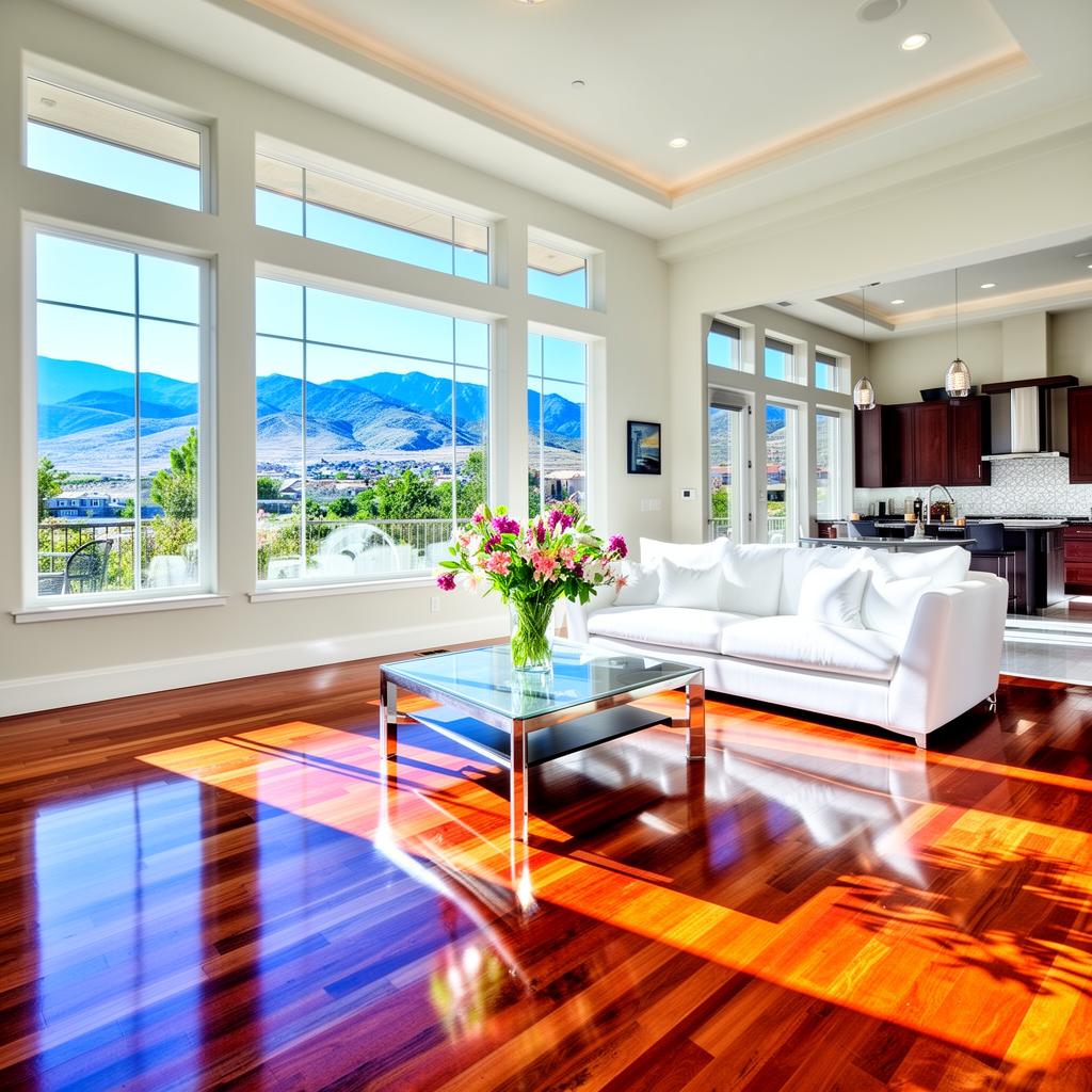 Sparkling clean modern living room in a Reno, Nevada home