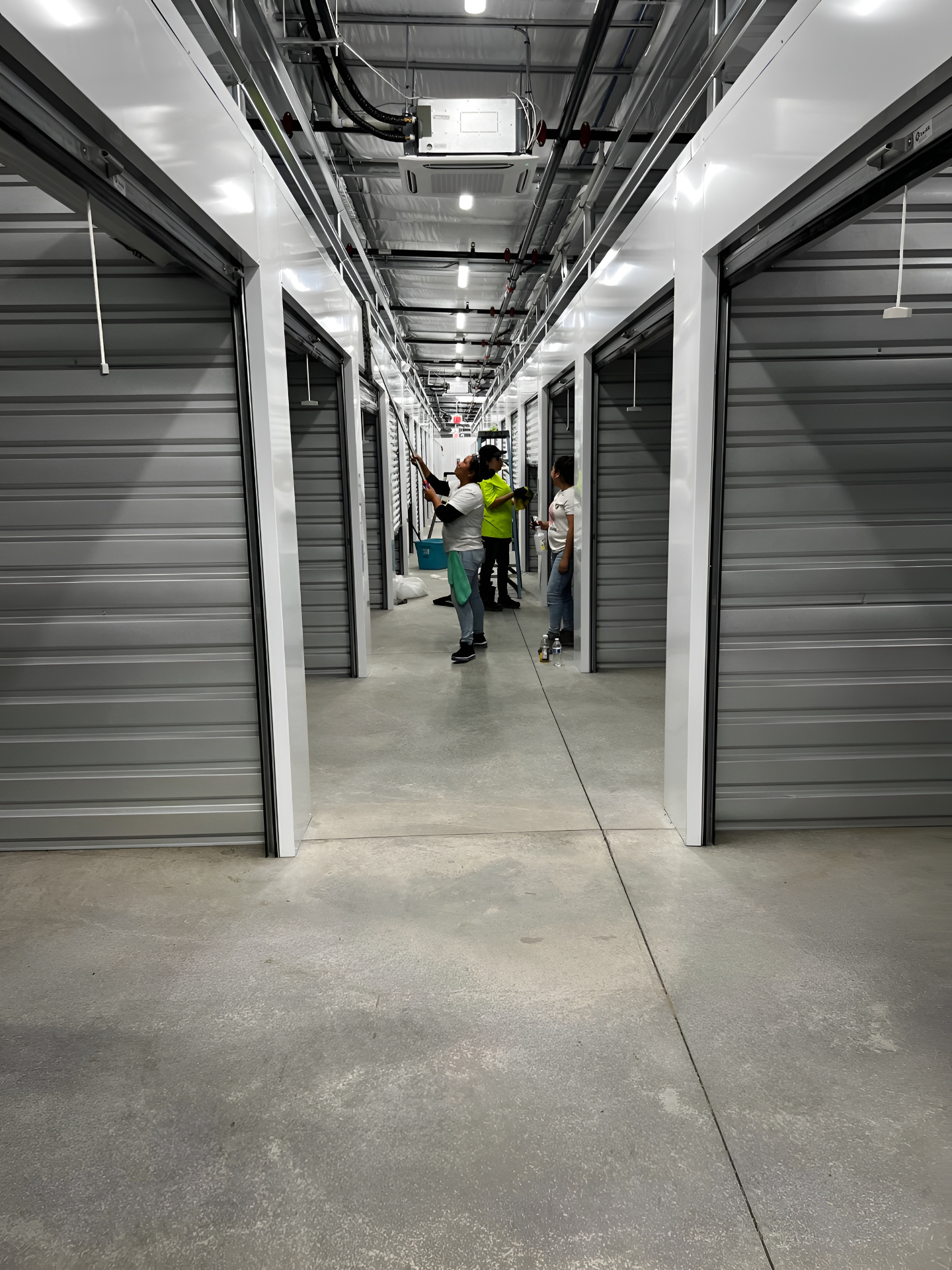 Cleaning team working in storage facility in Reno NV