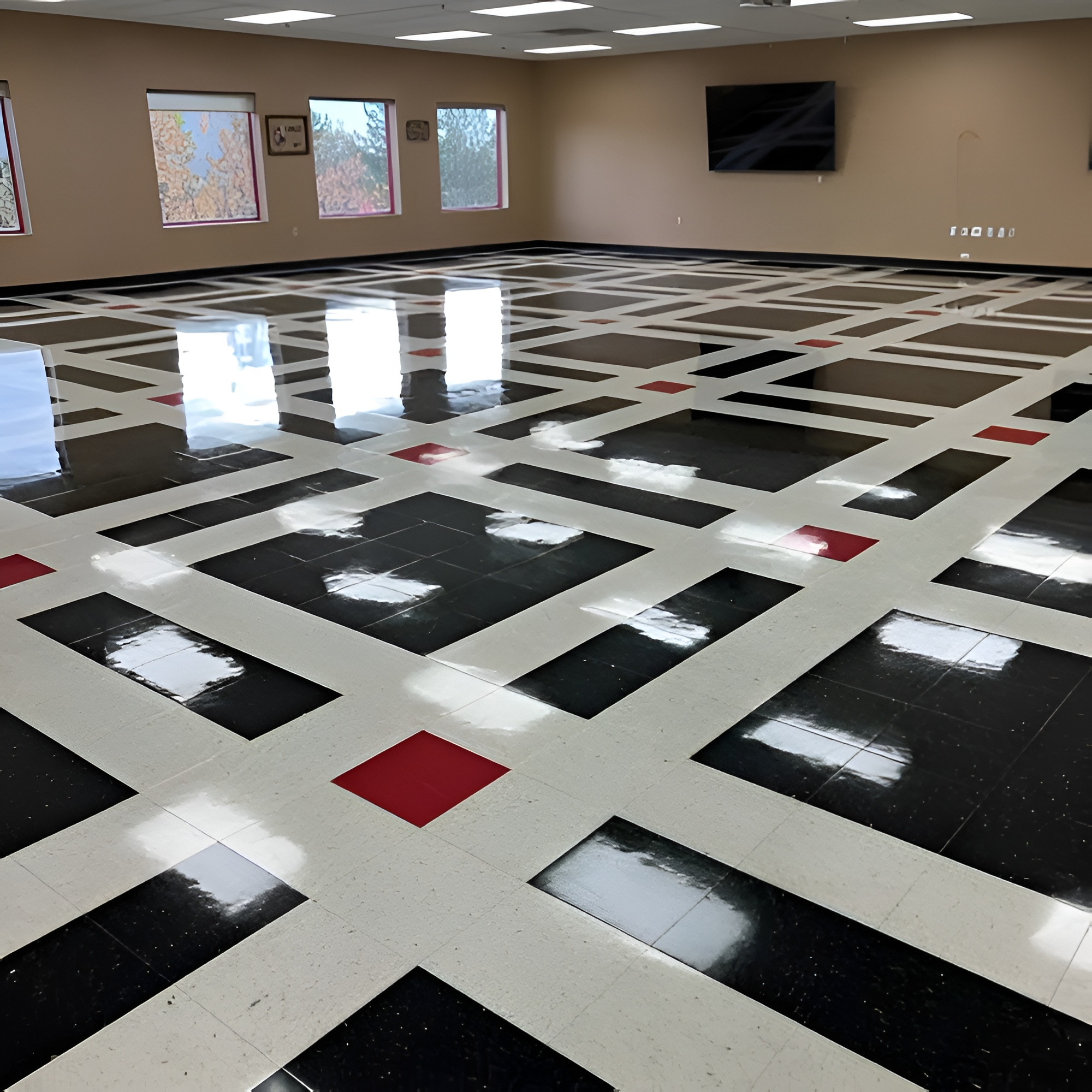 VCT floor after strip and wax in Reno NV